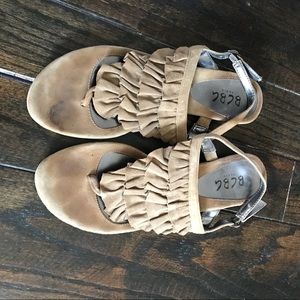 BCBG tan flat sandals